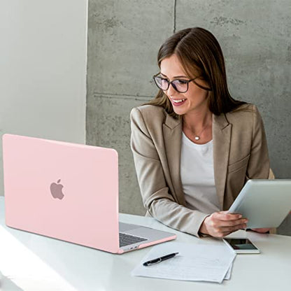 EooCoo Case for MacBook Air 15 inch M5 M4 M3 M2 2026-2023, Crystal Pink | Easy to Install, Sturdy, Plastic Hard Shell Case & Keyboard Cover & Screen Protector, Model: A3448 A3241 A3114 A2941 - color: Crystal Pink
