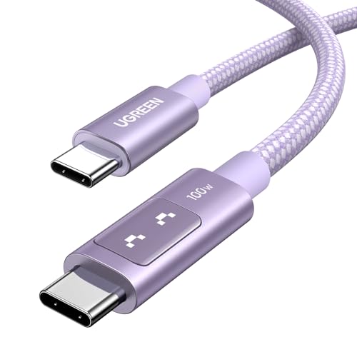 UGREEN Uno USB C Cable 100W with LED Display, Fast Charging, 10ft, Purple | For iPhone 17/16/15, MacBook Pro/Air, iPad Pro/Air/Mini, Galaxy S26/S25/S24, Dell XPS, Pixel, Switch, and more - color: Purple, size: 6.6 FT