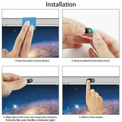 6 Pack Webcam Cover Slider, Ultra-Thin 0.7mm Privacy Protector for Laptop PC Phone Tablet Camera, Plastic Sliding Blocker Security Shield, Black 18x9mm