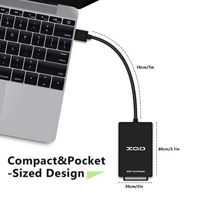 XQD Card Reader, USB 3.0 XQD/SD Card Reader Dual Slot Memory Card Reader 5Gpbs Super Speed Support Sony G/M Series, Lexar 2933x/1400x USB Mark XQD Card,SD Card for Windows/Mac OS - color: CR312-A