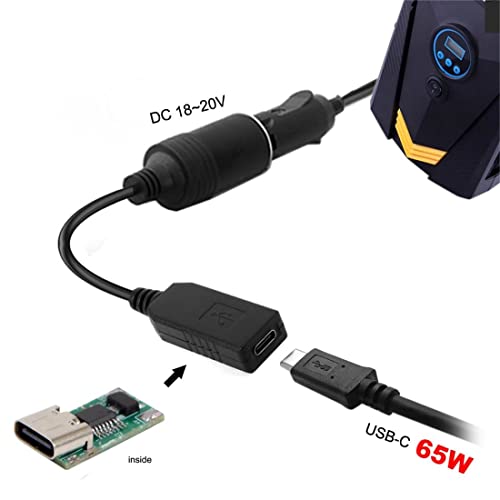 chenyang CY USB-C Type-C to DC 20V Power Adapter USB-C to Cigarette Lighter Car Receptacle 65W Charger Cable - style: For Car 20V