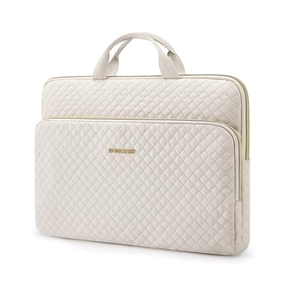 BAGSMART Laptop Case Compatible with 13-13.3 inch Notebook,Compatible with MacBook Pro 14 Inch,MacBook Air,Protective Carrying Bag with Pocket,Handles, Beige - color: Beige, size: 13-13.3 Inch