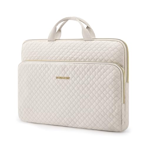 BAGSMART Laptop Case Compatible with 13-13.3 inch Notebook,Compatible with MacBook Pro 14 Inch,MacBook Air,Protective Carrying Bag with Pocket,Handles, Beige - color: Beige, size: 13-13.3 Inch