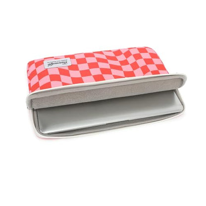 Canvaslife Pattern 13 inch Canvas Laptop Sleeve with Pocket 13 inch 13.3 inch Laptop 13 case13 Sleeve (Pink Check) - color: Pink Check, size: 13 inch/13.3 inch