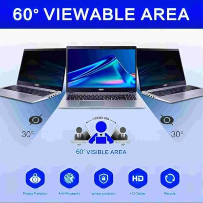 15.6-inch Magnetic Privacy Screen, Suitable for laptops with a 16:9 Detachable Anti-Glare Filter, Reduces Blue Light/Compatible with HP, Dell, Acer, Asus, Samsung, Lenovo and Other laptops.