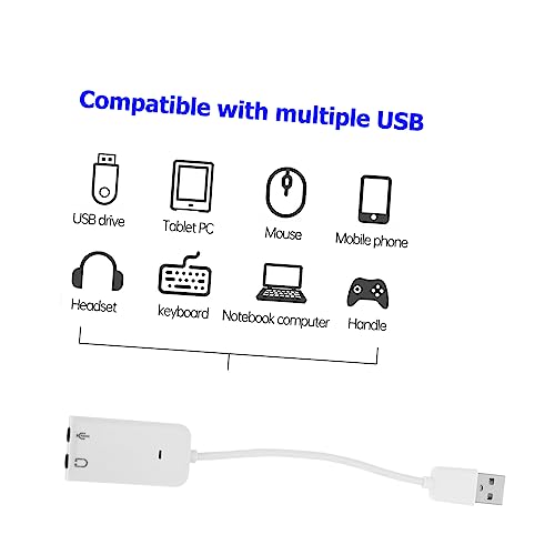 Mikikit 2pcs USB External Sound Card Adapter Practical Audio Converter for Laptop Desktop No Driver Needed Supports Headphones Microphones High Noise Reduction Compact Design