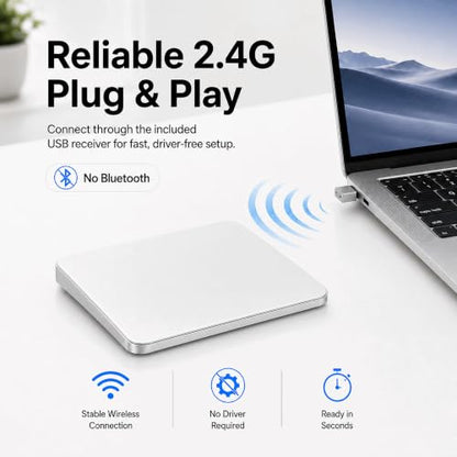 Trackpad with 2.4G USB Receiver for Mac and Windows - Multi-Touch Surface High Precision Track Pad, Multi-Gesture Touchpad Mouse Compatible with Apple MacBook iMac and Windows 10/11 PC Desktop
