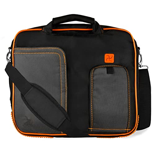 Sleek and Durable Laptop Carry Case -Versatile Office and Travel Messenger Bag with Secure Pockets,Up to 12-inch Laptop Space - color: Orange, size: 12 inch