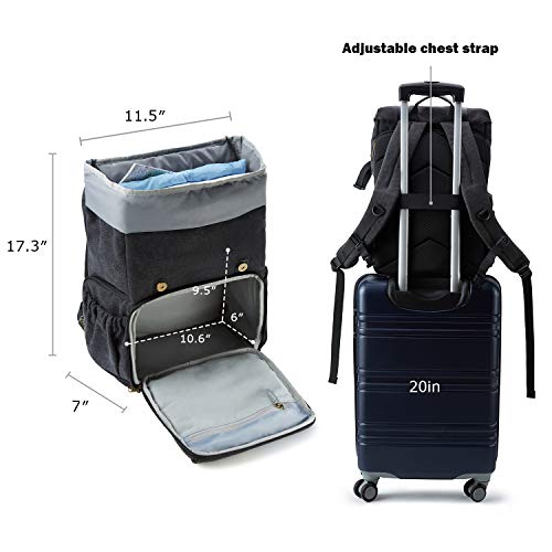 BAGSMART Camera Backpack, Large DSLR/SLR Waterproof Photography Bag Fit up to 15" Laptop with Tripod Holder, Waist Belt and Rain Cover, Black - color: E-black[double Buckle]