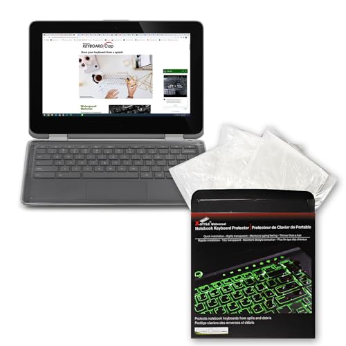 Universal Keyboard Cap [3-Pack] – Ultra Thin Keyboard Cover for Laptop Keyboards, Fits Most 11–17" Models – by Green Onions Supply (Chromebook 11") - size: Chromebook 11"