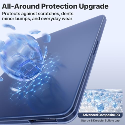 Soonjet Invisible Armor for MacBook Neo Case 13 inch 2026 Mac Laptop Cover | Ultra Thin & Light | Anti Fingerprint, Scratch Resistant | Protective Hard Shell | Blue Matte Finish A3404 | Indigo Clear - color: Indigo Clear