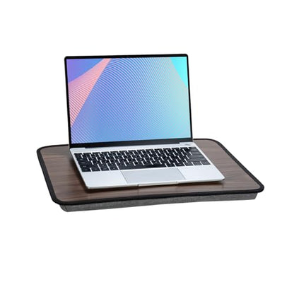 Portable Laptop Desk Fits Up to 16“ Laptops, Built-in Cushion,Lap Stand for Bed & Couch & Carpet, Great for Home & Office,Lap Desk with Cushion (Brown, Medium) - color: Brown