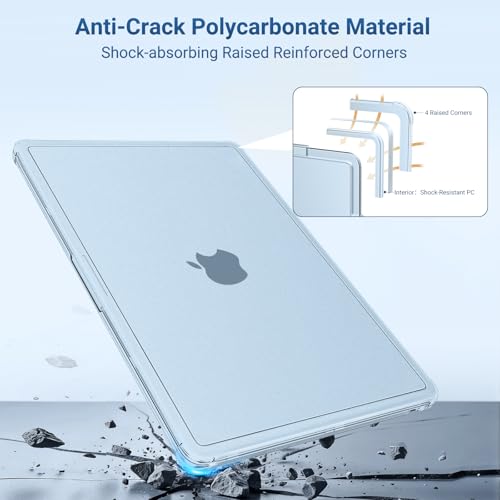 MOSISO Compatible with MacBook Air 13 inch Case M5 2026 M4 M3 M2 2025-2022 | A3449 A3240 A3113 A2681, Scratch-Resistant Shock-Absorbent Reinforced Hard Shell Cover for MacBook Air 13.6 Case, Sky Blue - color: Sky Blue