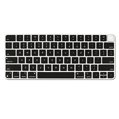 ProElife Keyboard Cover for Apple Magic Keyboard 3 with Touch ID A3118 | Black, Non-interference Design for ID Key, Dust-proof, Silicone Protective Skin, Precision Molded, Washable & Reusable - color: Black