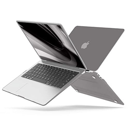 B BELK Compatible with MacBook Air 13 inch Case M1 2021 2020 2019 2018 | A2337 A2179 A1932, Matte Plastic Hard Shell for MacBook Air 13.3 inch Case with Keyboard Cover & Screen Protector, Gray - color: Gray