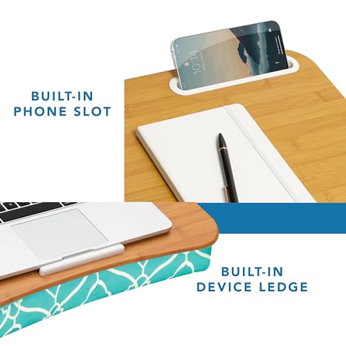 LAPGEAR Designer Lap Desk – Aqua Trellis, 2-Pack with Storage Basket - color: Aqua Trellis, size: 2-Pack Lap Desks + Basket