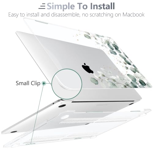Batianda LumiArt Case for MacBook Pro 13 inch 2020 2022, Greenery Leaves | Fits Model A2338 M2 M1 A2251 A2289,1.2mm Slim Lightweight Hard Shell Cover, Scratch Resistant,4-in-1 Accessories Bundle - color: Greenery Leaves
