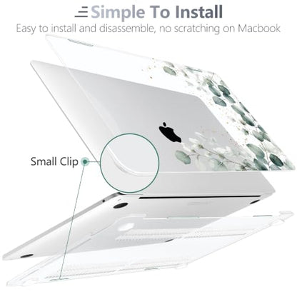 Batianda LumiArt Case for MacBook Pro 13 inch 2020 2022, Greenery Leaves | Fits Model A2338 M2 M1 A2251 A2289,1.2mm Slim Lightweight Hard Shell Cover, Scratch Resistant,4-in-1 Accessories Bundle - color: Greenery Leaves