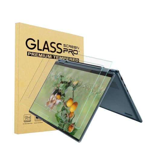 i-Tensodo 2 Pack Tempered Glass Screen Protector for 2023 2022 Lenovo Yoga 7 14/ 7i 14 Touch Screen 14 Inch 16:10 Laptop, 2.5D, HD Clear, 9H Hardness - color: Tempered Glass