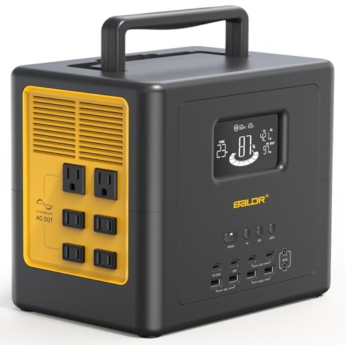 BALDR Portable Power Station 1042Wh Camping Lithium Battery Generator Fast Charging with AC Outlet 1200W Peak Power Bank for Home Backup Outdoor Emergency - size: 1200W
