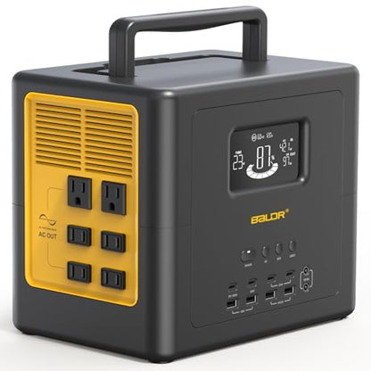 BALDR Portable Power Station 1042Wh Camping Lithium Battery Generator Fast Charging with AC Outlet 1200W Peak Power Bank for Home Backup Outdoor Emergency - size: 1200W