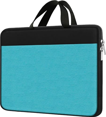 Laptop Sleeve Bag 15.6 inch, Travel Laptop Case Handbag Shockproof Protective Computer Cover Carrying Bag Briefcase for 15" 15.6" HP Asus Acer Dell Lenovo Laptop Notebook Ultrabook, (Black/Sky blue) - color: Black/Sky Blue, size: 15.6 inch