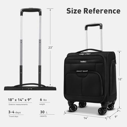 16 Inch Underseat Carry on Luggage With Wheels Soft side Lightweight Business Travel Small Suitcases Bag with TSA lock for Airlines,Men Women, Pilots Crew,Black - color: Black, size: Underseat 16 inch