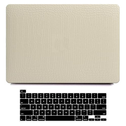 Funut for MacBook Air 13.6 inch Case M5 M4 M3 M2 2022-2024 2025 2026 Release A3449 A3240 A3113 A2681 with Touch ID, Crocodile MacBook Air 13 M5 Leather Hard Shell Case & Keyboard Cover, Pudding - color: 01Pudding, size: 2022-2026 MacBook Air 13.6 inch M2