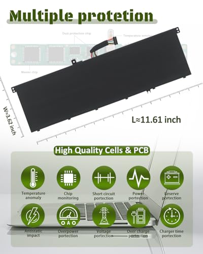 73Wh L22M4PF4 L22C4PF4 L22D4PF4 Battery Compatible with Lenovo Yoga Pro 7-14IRH8 7-14APH8 7-14ARP8 7-14IMH9 / Slim Pro 7-14APH8 7-14ARP8 Series－4705mAh 15.52V（Short Cable） - size: 11.17*3.25*0.22 IN L22C4PF4