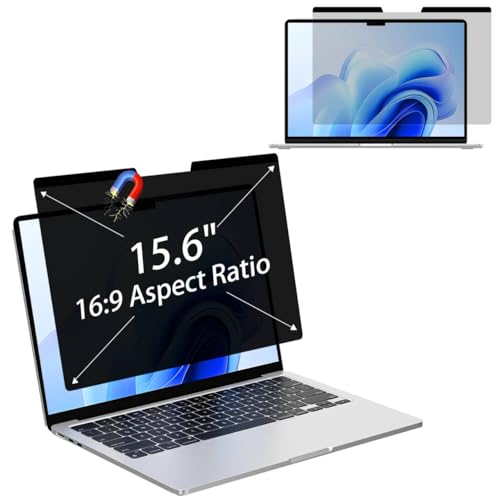Magnetic Privacy Screen Protector for 15.6 Inch 16:9 Aspect Ratio Screen Anti-Spy, Anti-Glare, Anti-Blue Light Protection, Enhanced Screen Clarity & Scratch Guard - size: 15.6 inch
