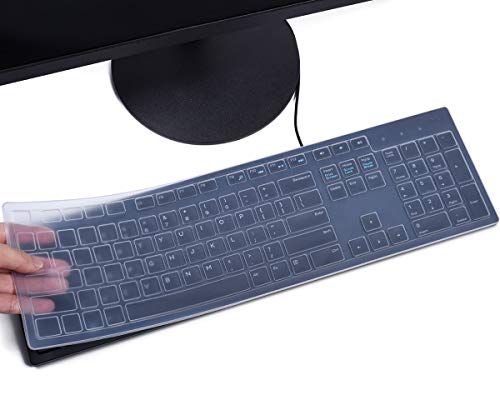 CASEDAO Clear Keyboard Cover Compatible with Dell KB216 KB216p KB216d / KM636 Wireless Keyboard, Dell Optiplex 5250/3050/3240/5460/7450/7050,Dell Inspiron AIO 3475/3670/3477 All-in one Desktop - color: Clear (for Dell KB216 KM636 Keyboard)