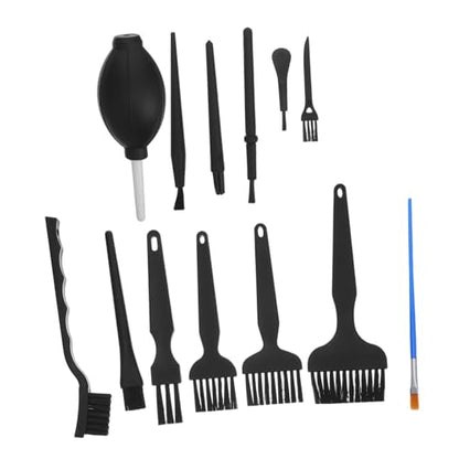 Anti-Static Electronics Cleaning Brush Set 13pcs (12 Brushes + Air Blower) for Computer Keyboard, Circuit Board, Industrial Fan, and Laptop Dust Removal