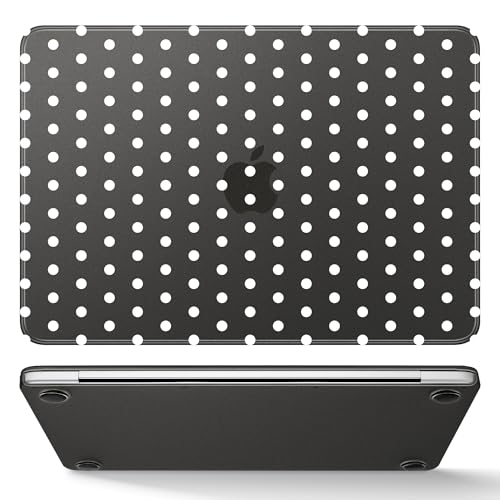 May Chen for MacBook Neo Case 13 inch 2026 | 100% Match Official Color | Pattern Printing, Anti-Crack & Scratch & Fingerprint | Protective Hard Shell Cases Laptop Model A3404, Black - White Polka dot - color: Black - White Polka dot