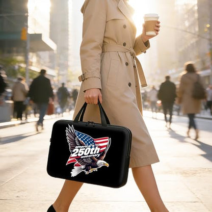 Laptop Bag 10 Inch,Resistant Shockproof Laptop Sleeve Case Protective Cover Carrying Case with Handle Compatible for HP Dell Lenovo Acer Asus Notebook Computer,America 250 Eagle Flag - color: America 250 Eagle Flag, size: 9-10.5 in