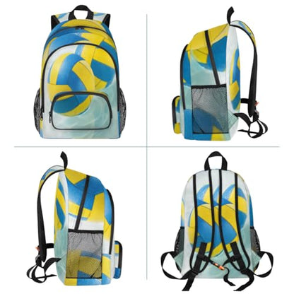 Ocean Beach Volleyball Large Backpack for Women and Men Waterproof Travel Laptop Backpack Lightweight Business Work Daypack Fits 17 Inch Computer - color: Multicolor 8