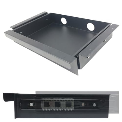 Under Desk Mounted Sliding Pull-out Drawer, W 15.3" x D 8.8" Storage Organizer for Sit Stand Workstation, Metal, Black (Medium) - size: 1TierMedium