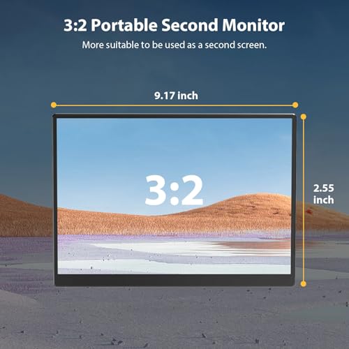 10.5" Portable Monitor 1920x1280 IPS Screen, 420 nits Brightness USB C Portable Gaming Monitor for Laptop PC Phone Mac Steam Deck, with Smart Cover & Speakers, Travel Second Screen for Work