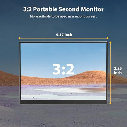 10.5" Portable Monitor 1920x1280 IPS Screen, 420 nits Brightness USB C Portable Gaming Monitor for Laptop PC Phone Mac Steam Deck, with Smart Cover & Speakers, Travel Second Screen for Work