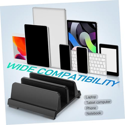 Adjustable Laptop Vertical Stand Dual Slot Laptop Holder for Desk Universal Upright Support for Home Office Ergonomic Workspace Organizer
