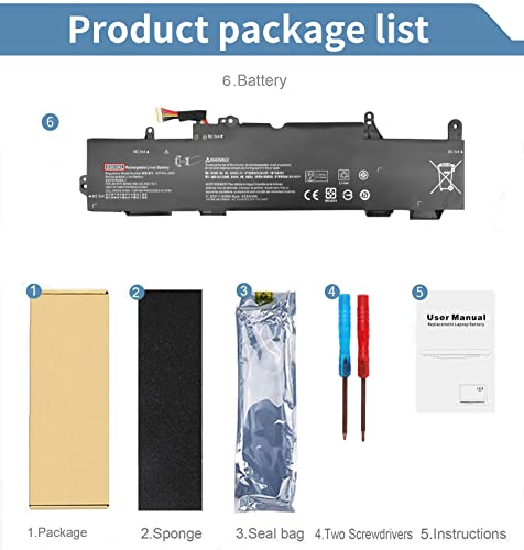 SS03XL 933321-855 Laptop Battery for HP EliteBook 840 830 735 745 G5 G6, EliteBook 730 740 836 846 G5, ZBook 14U G5 G6 SS03050XL HSN-113C-4 HSN-I12C HSTNN-DB8J 932823-171 932823-421 932823-1C1 - size: 1 Count (Pack of 1)