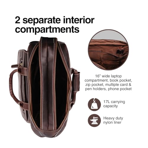Buffalo Leather Pilot Bag - color: Dark Walnut