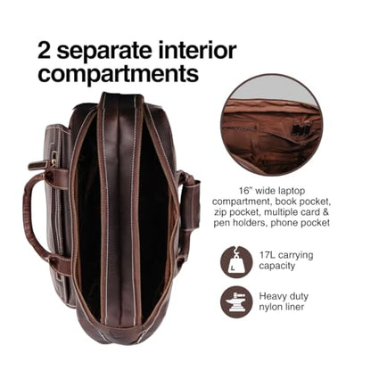 Buffalo Leather Pilot Bag - color: Dark Walnut