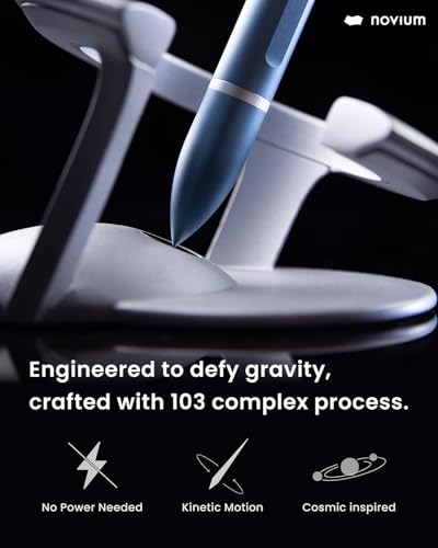 novium Hoverpen Interstellar - Futuristic Luxury Pen | Aerospace Alloys, Unique Aesthetic, Free Spinning Executive Pen, Gifts for Men & Women (Neptune Blue) - color: Neptune Blue, style: Standard