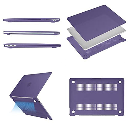 MOSISO Compatible with MacBook Air 13 inch Case M1 2021 2020 2019 2018 | A2337 A2179 A1932, Protective Hard Shell&Keyboard Cover&Screen Film&Pouch for MacBook Air 13.3 inch Case, Imperial Purple - color: Imperial Purple