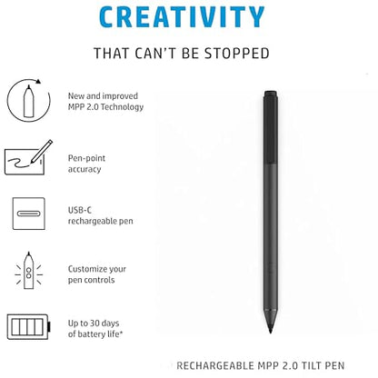 MPP 2.0 Tilt Pen 2MY21AA 929863-001 SPEN-HP-03 Active Stylus - 4096 Pressure Sensitivity, Tilt Function, USB-C Rechargeable for HP Spectre x360, Envy x360, Pavilion x360, Omnibook 2-in-1 Laptops - style: MPP 2.0