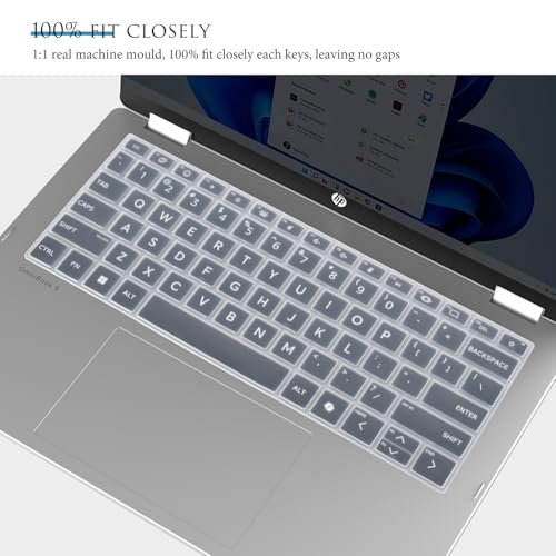 Keyboard Cover Skin for 14" HP OmniBook 5 Flip 14-fp0000 14-fp0057nr / OmniBook 5 AI PC 14-he0099nr 14-he0017nr / OmniBook Laptop 14-fe1048nr(Not for OmniBook X Flip 14-fm 14-fk 16-ar)-Clear - color: Clear