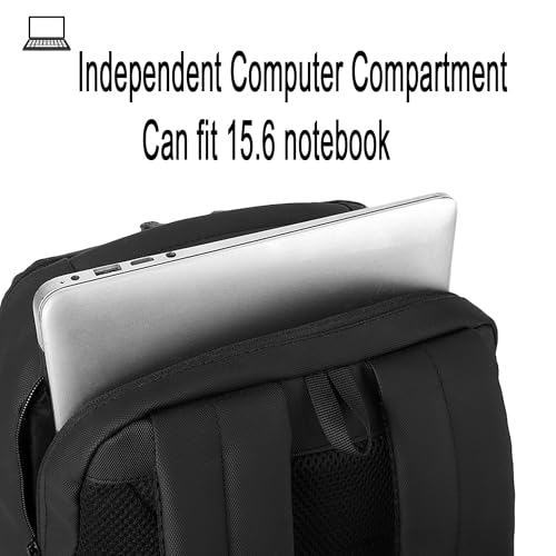Laptop Backpack for Men Business Work Backpack with USB Charging Port Water-resistant Computer Bag for Mens Fit 15.6 Inch(Grey)