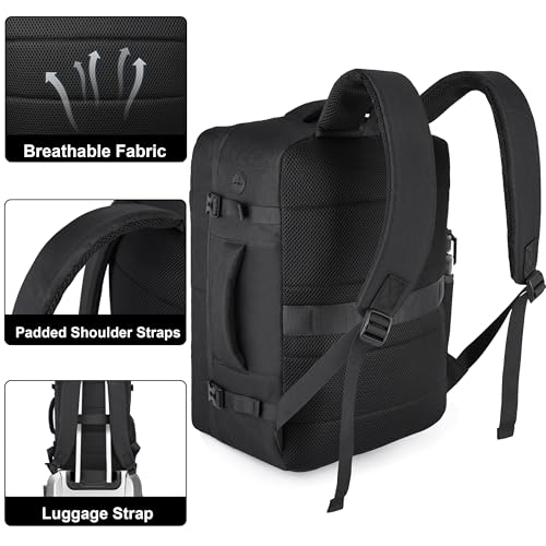 HILOMON Personal Item Travel Backpack Airline Backpack Carry-on Under Seat | TSA Approved 15.6inch Laptop Backpack, Fit for 18x14x8 Frontier Personal Item Bag, Lightweight 30L Luggage Bookbag