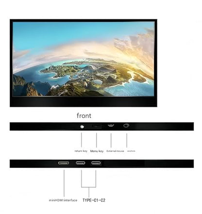 Portable Monitor 15.6 inch 1080P USB-C HDMl Ultra-Slim Travel Monitor with Kickstand, for Laptop, Pc, Gaming