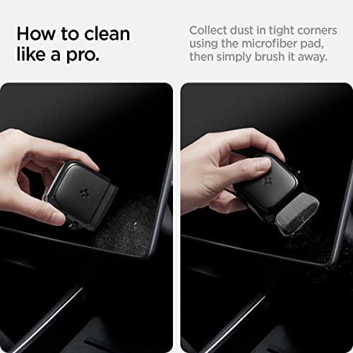 ﻿Spigen EZ Slide & Brush Screen Cleaner for Tesla Model Y 2025/26 (Juniper) & 3/Y/S/X/Cybertruck and Screens, Phones, Laptops, Tablets (Extra Microfiber Pad Included) [Black] | Tesla Model Y 2025/26 (Juniper) & 3/Y/S/X/Cybertruck and Screens, Phones, Lap